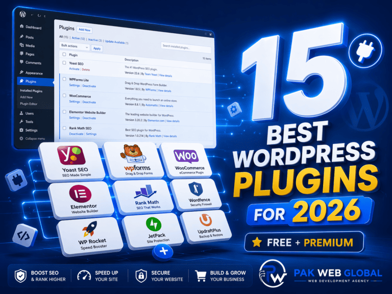 Best WordPress plugins guide cover image by PakWebGlobal